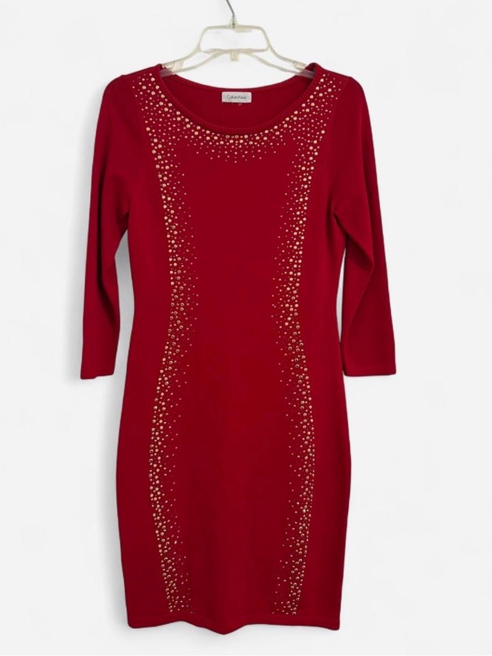 Calvin Klein Red Embellished Dress
